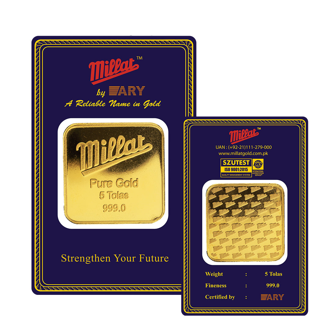 Gold Bar 5 Tola Pure 999