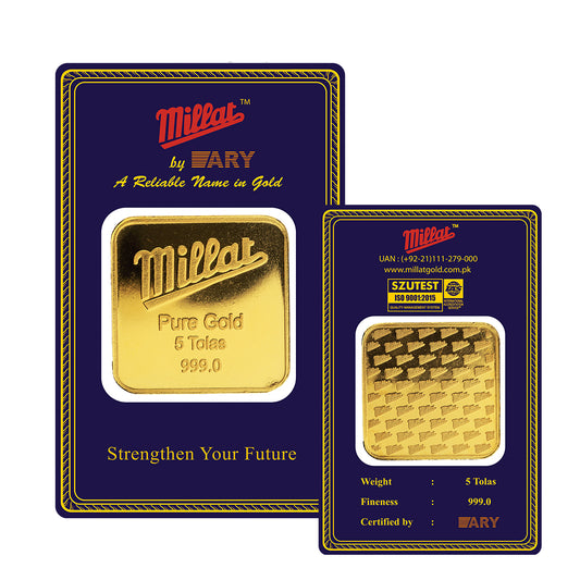 Gold Bar 5 Tola Pure 999