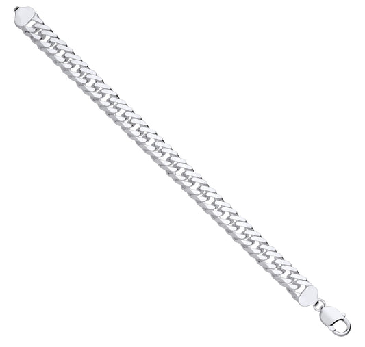 Silver 11mm Double Curb Gents Bracelet – 8.7”