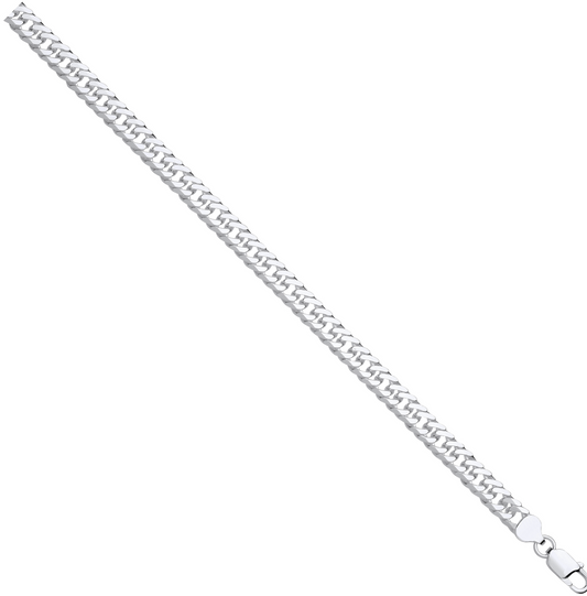Silver Double Curb 7.7mm Chain - 28 inch
