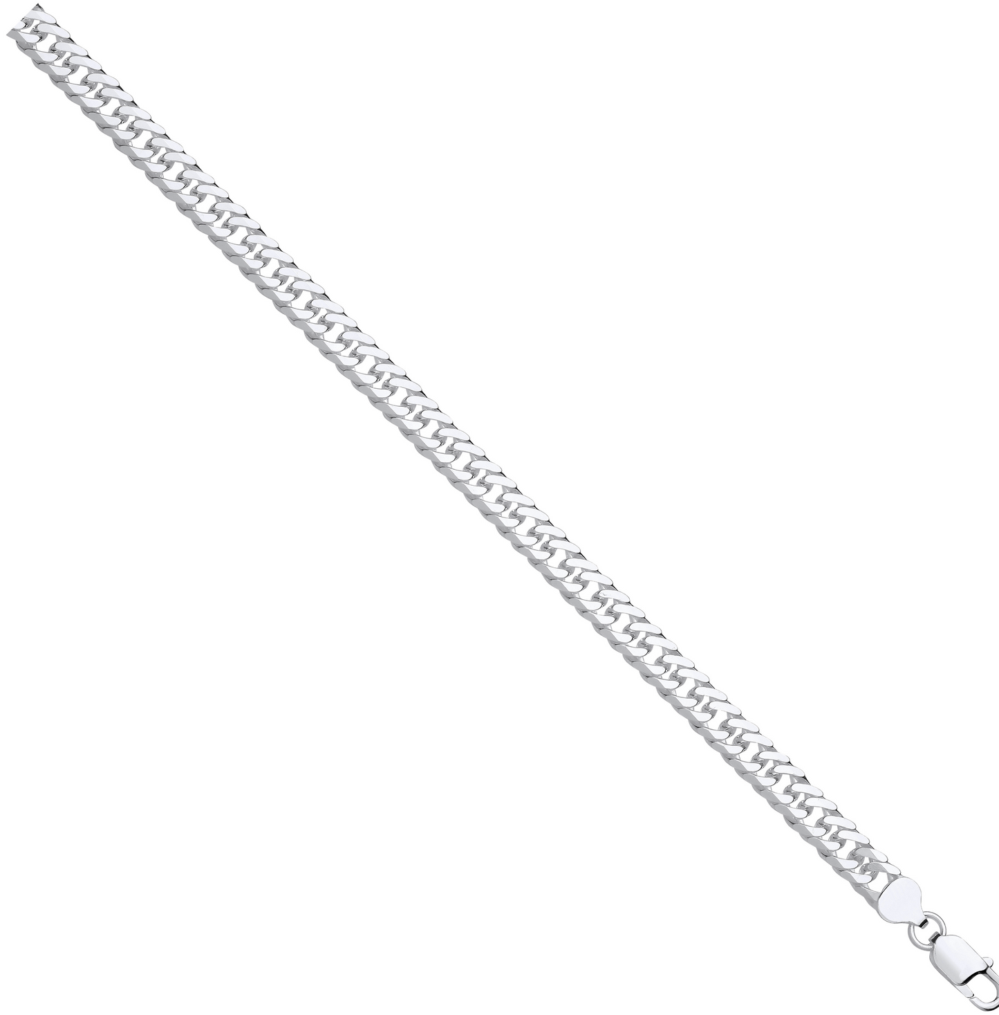 Silver Double Curb 7.7mm Chain - 24 inch