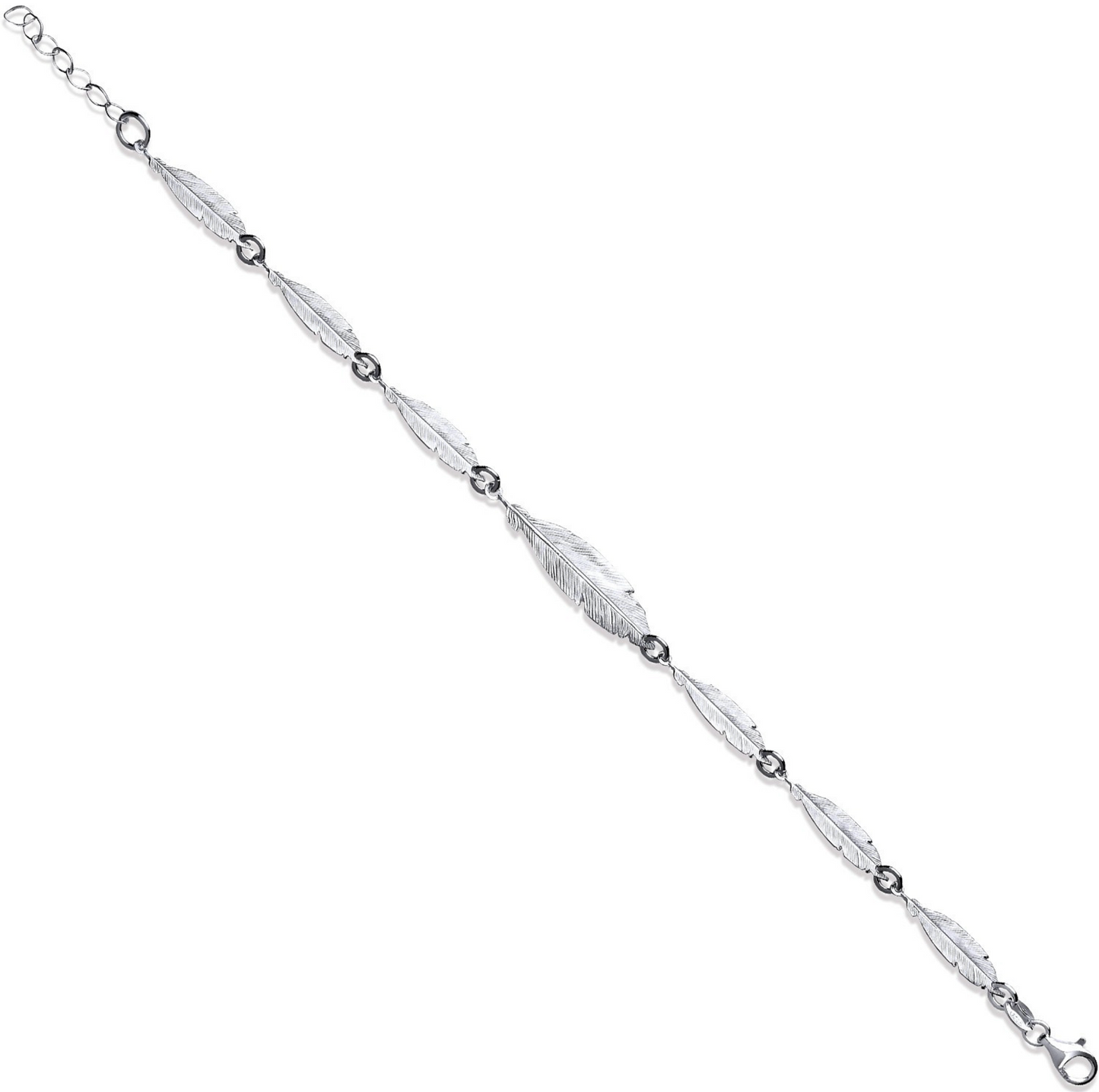 Silver Feather Ladies Bracelet