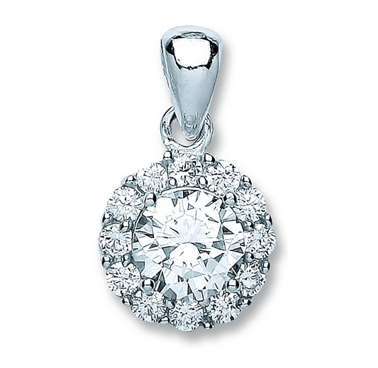 Silver Round CZ Pendant