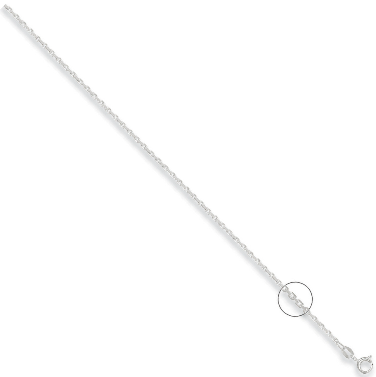 Silver 2.2mm Diamond Cut Belcher Chain - 16.5 inch