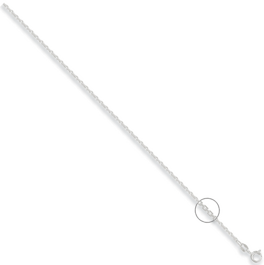 Silver 2.2mm Diamond Cut Belcher Chain - 20 inch