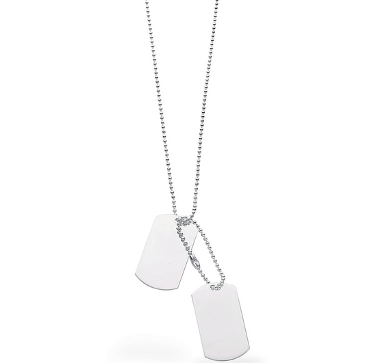 Silver Dog Tags – 24" Chain