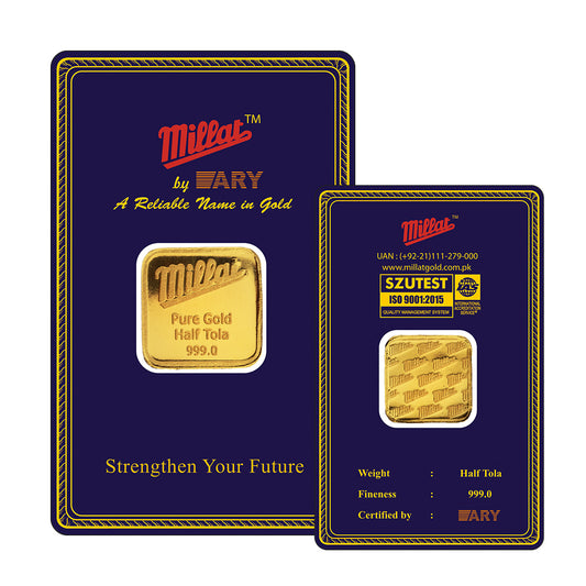 Gold Bar Half Tola Pure 999